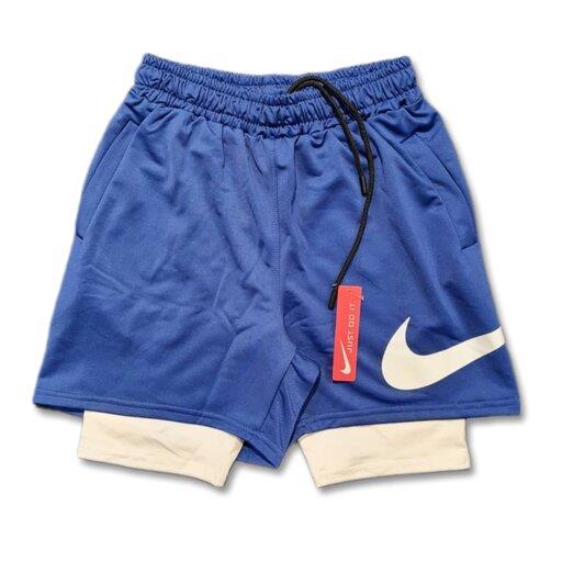 شلوارک ورزشی کشاله دار NIKE آبی نفتی